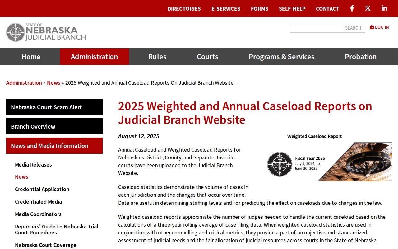 Merrick County court dates judicial caseload reference