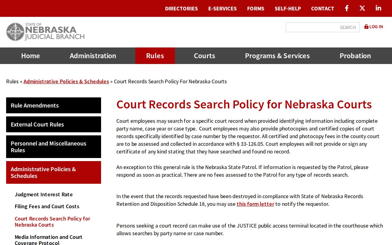 Merrick County court record search court-records policy reference